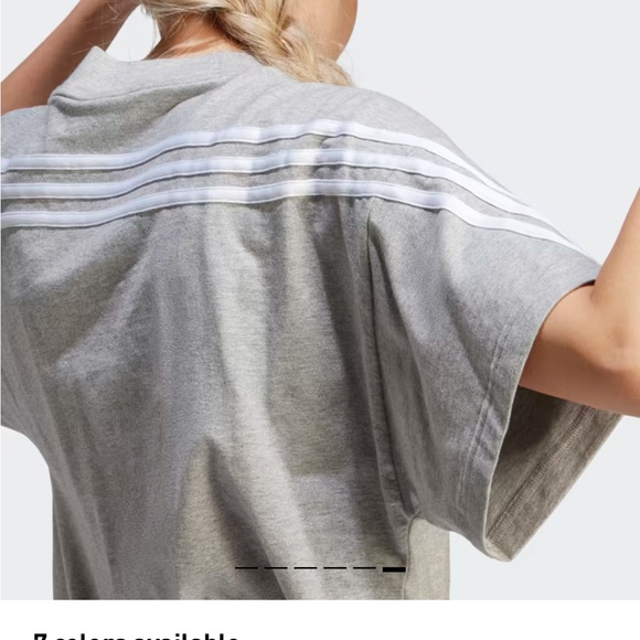 NWT Adidas Future Icons 3 Stripes Tee Shirt Gray & White size S - Picture 7 of 8